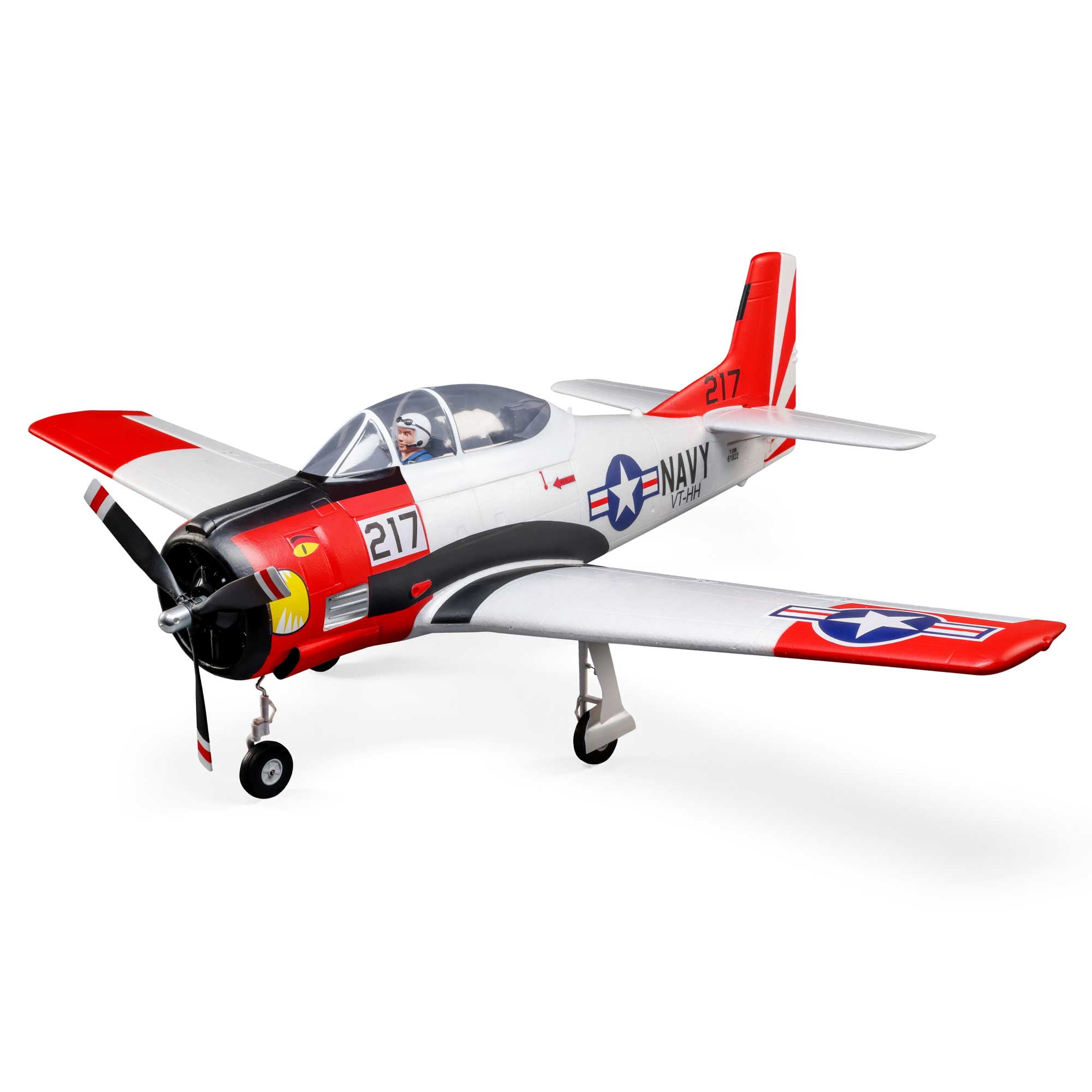 Eflite RC Airplane T28 Trojan 1.2m BNF Basic Transmitter Battery and