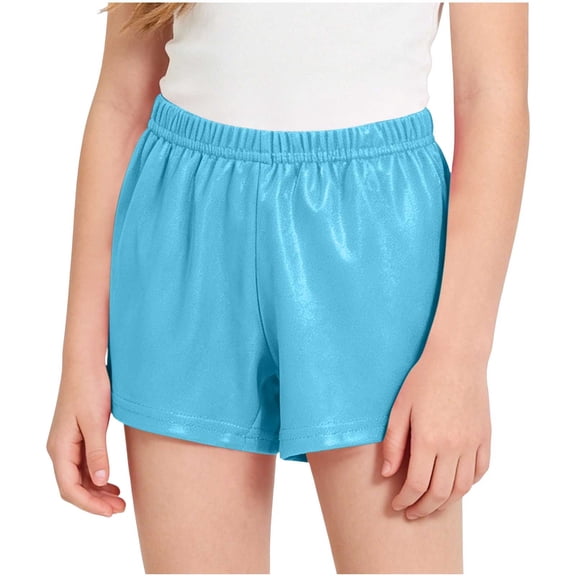 OGLCCG Girls' Sparkle Glitter Shorts Dance and Tumbling Athletic Gymnastics Shorts Solid Color Bottoms 2-11 Years
