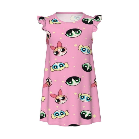 Girls Powerpuff Girls Nightgowns Pajamas Kids Sleepwear Night Dress Sleep Clothes Nightshirt Nightie