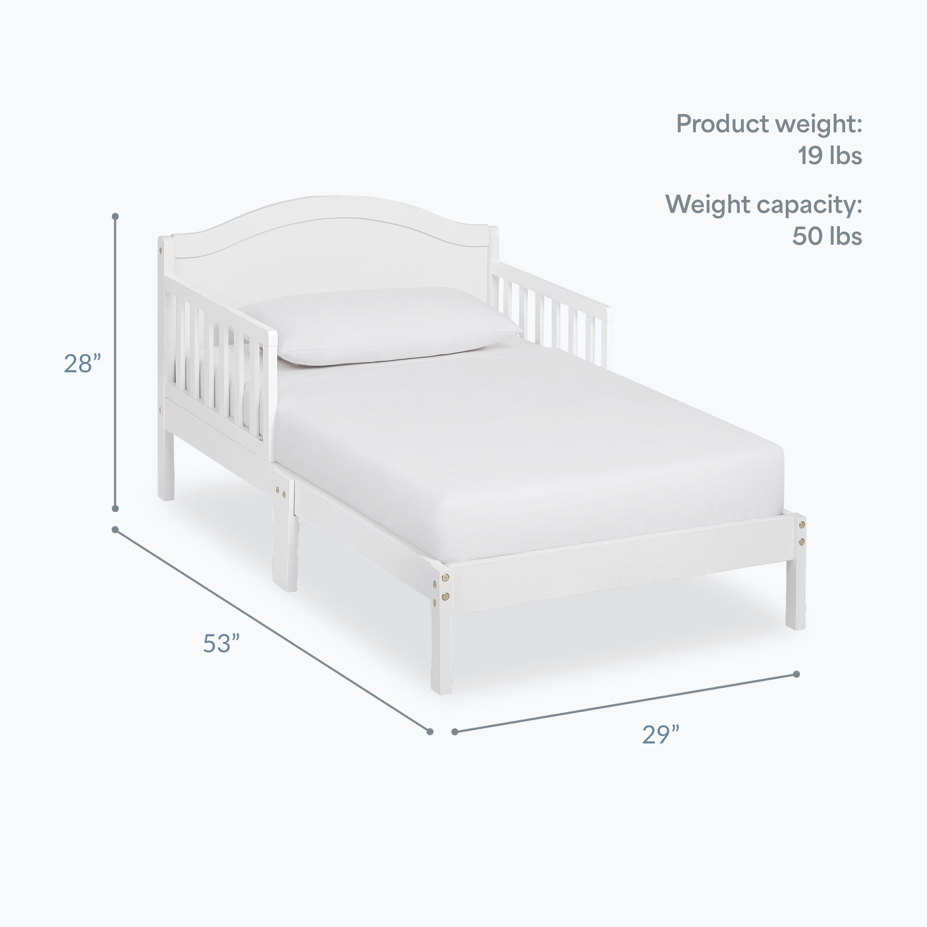 Dream on Me Sydney Toddler Bed, White