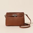thumbnail image 4 of Bolso Kelly de piel de vaca de alta calidad con capa superior, nuevo bolso retro con cierre debajo del brazo, bolso de hombro de cuero genuino, bolso de mano, bolso tipo mensajero, 4 of 5