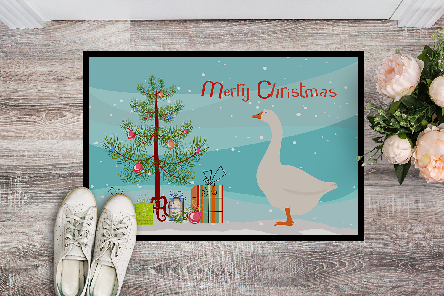 Carolines Treasures BB9259JMAT Embden Goose Christmas Indoor or Outdoor Mat, 24 x 36 in.