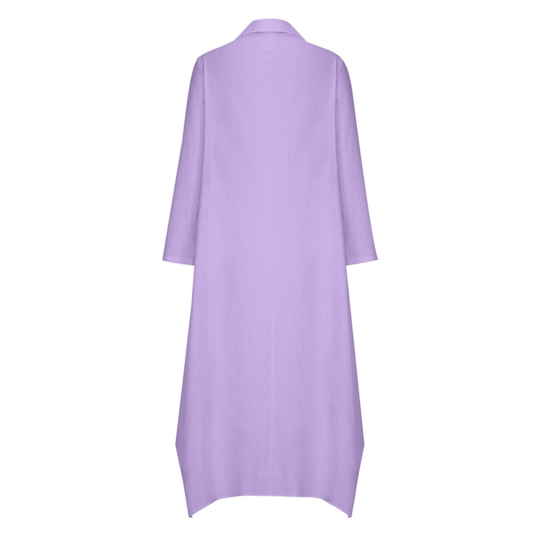 strapless open back dress Purple V-Neck Maxi Dress With Long Sleeve And Slit