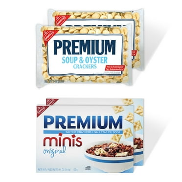 Premium Saltine Crackers Variety Pack, Mini and Oyster Crackers, Lunch Snacks, Bulk Snacks, 4 Packs