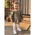 thumbnail image 4 of Loicainy Infant Baby Girl Romper Dress 3 6 9 12 18 Months Long Sleeve Round Neck Bodysuit and Headband Set, 4 of 9
