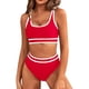 thumbnail image 1 of Gibobby Trajes de Natación para Mujer Conjuntos de bikini de cintura alta para mujer Traje de baño deportivo de dos piezas Bloque de color Trajes de baño(RD1,M), 1 of 4