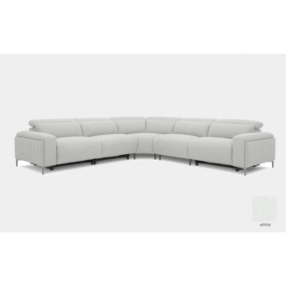 Mofit Home,LAVANDULA 5PC MODERN MOTION RECLINING SECTIONAL, Living room, Furniture for Living Room,Fabric, White