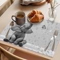 thumbnail image 3 of Modern Elephant Placemats Set of 12 Grey Modern Art Bathtub Place Mats Indoor Wipeable Table Mats Washable Cloth Dining Table Placemats for Kitchen Holiday Party Home Decor 13x19 Inch, 3 of 9