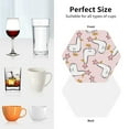 thumbnail image 6 of Lsque Goose Queen Pattern 4" Drink Coasters Set of 4, PVC Leather Absorbent Coasters, Table Coaster Set Decorative Coffee Cup Coasters Housewarming Gift -Hexagon, 6 of 6