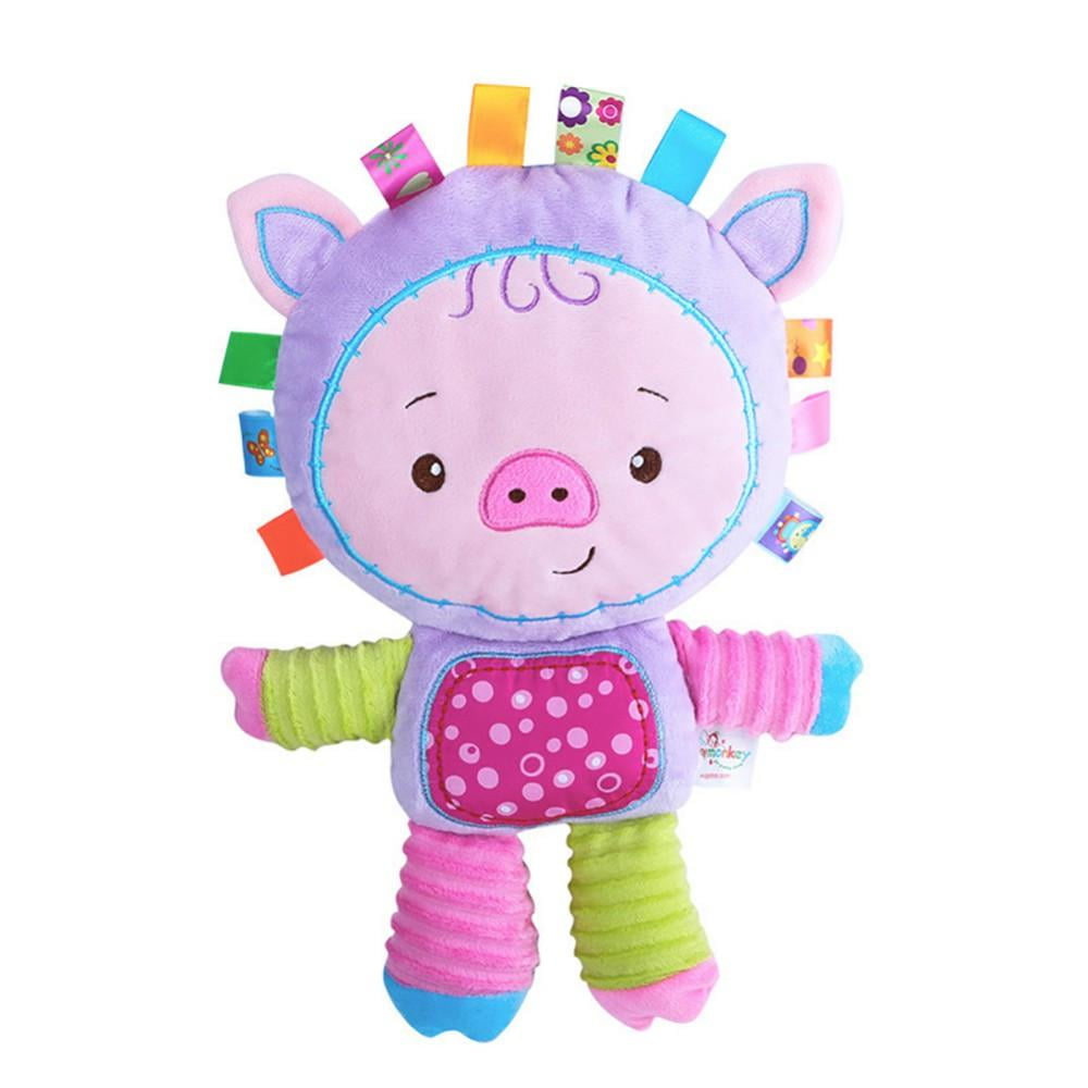 Baby Stuffed Animal Teether Rattles,Cute Plush Doll Animal Toys for