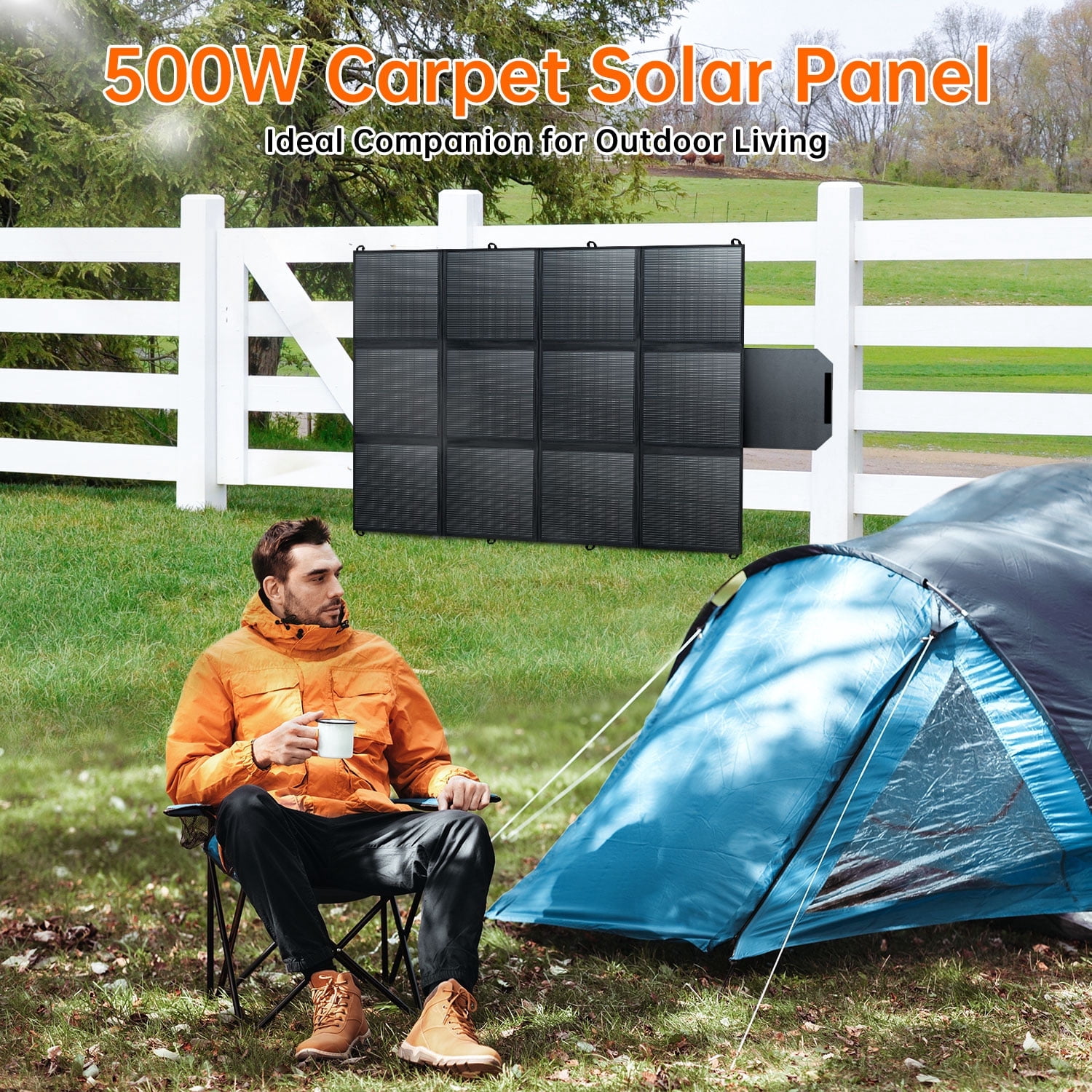 SAGEPEAK 500W Foldable Solar Panel, 23% High Efficiency IP67 Waterproof Solar Charger for Power Station, RV, Camping