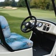 thumbnail image 3 of Garronmavis Blue Marble Golf Cart Seat Covers Universal Fit All Weather Breathable Polyester Interior Accessories for Daily Use Easy Install and Clean Front Seat Cover for Golfer, 3 of 6