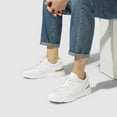 thumbnail image 4 of CMR CHAMARIPA Casual Men's Elevator Sneakers - White Cowhide Leather Height Increasing Shoes 2.36 Inches / 6 CM, 4 of 10