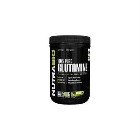 NutraBio 100 Pure L-Glutamine Powder - 500 Grams- Unflavored Recovery