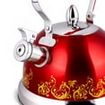thumbnail image 5 of HausRoland Stainless Steel Whistling Kettle 3.7 Qt (3.5 L) Stovetop Kettle with Ergonomic Handle Tea Kettle for Stove Top, Red, 5 of 8