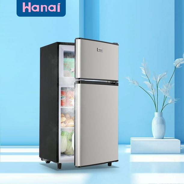 WANAI 3.5 Cubic feet Small Refrigerator with Freezer on Top