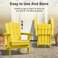 thumbnail image 3 of JUSTLET Adirondack Chair, 4PC Plastic Folding Outdoor Patio Chairs, Outside HDPE Chairs for Lawn, Yard, Yellow, 3 of 9