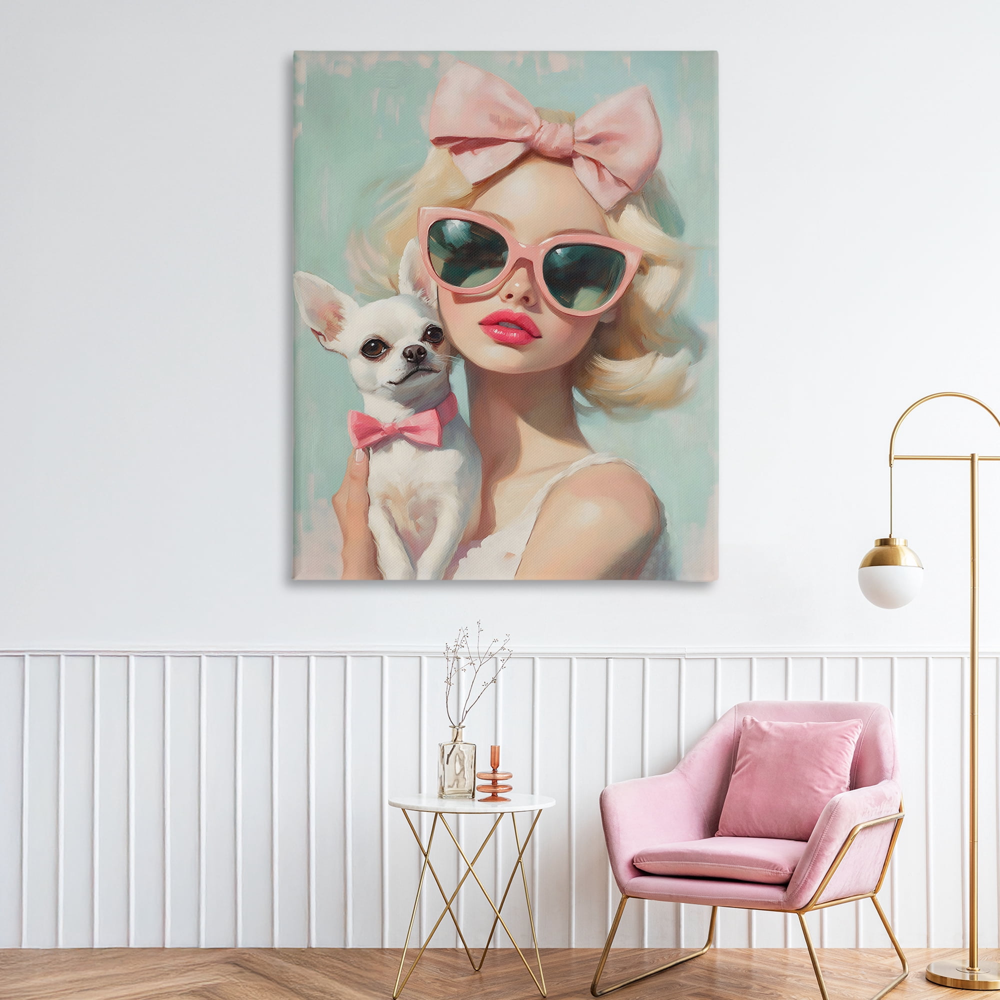 Stupell Industries Girl with Chihuahua Canvas Wall Art, design by The Prints Vibe