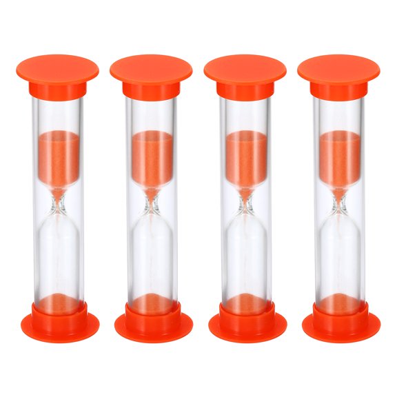 Uxcell 2 Minute Sand Timer, 4pack Small Sandy Clock, Count Down Sand Glass Orange