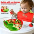 thumbnail image 2 of Ensemble de 6 Pcs en Silicone pour Nourrisson en Forme de Fraise Fournitures de Sevrage Dirigé par Bébé avec Bol à Succion Plat Divisé Pré-Cuillère et Fourchette Bavoir Réglable Paille et Ustensiles pour Bébé, 2 of 8