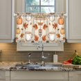 thumbnail image 2 of Yayeee Kitchen Curtains Tier Pair Light Filtering 27"x36" Rod Pocket Short Cafe Window Panel, Fall Mug Pattern, 2 of 7