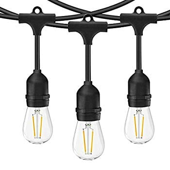 48 Foot Led Outdoor String Lights S14 2w X 18 Vintage Bulbs
