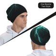 thumbnail image 6 of Xecao Green Lightning Flash Print Knit Hat,Winter Beanie for Men Women, Beanie Soft Warm Ski Stocking Cuffed Cap, 6 of 7