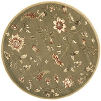 SAFAVIEH Lyndhurst Milo Floral Border Area Rug, Green/Multi, 5'3" x 5'3" Round