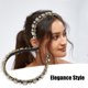thumbnail image 2 of diadema de perlas sintéticas con diamantes de imitación, diadema acolchada brillante, diademas de cristal sintético, accesorios para el cabello para mujeres, tono plateado, 0,59 pulgadas de ancho, 2 of 7