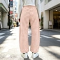 thumbnail image 6 of Oiangi Gingham Pants for Women High Waist Barrel Pant Casual Plaid Pockets Trousers for Fall Travel Khaki S, 6 of 8