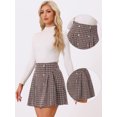 thumbnail image 2 of DARING DIVA Women's Elegant High Waist Button Decor A-Line Skirts M Black Red, 2 of 6