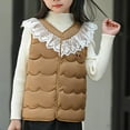 thumbnail image 6 of Cethrio Girls Puffer Vest, Lace Ligntweight Thermal Sleeveless Warm Jackets Coffee Size 9-10 T, 6 of 7