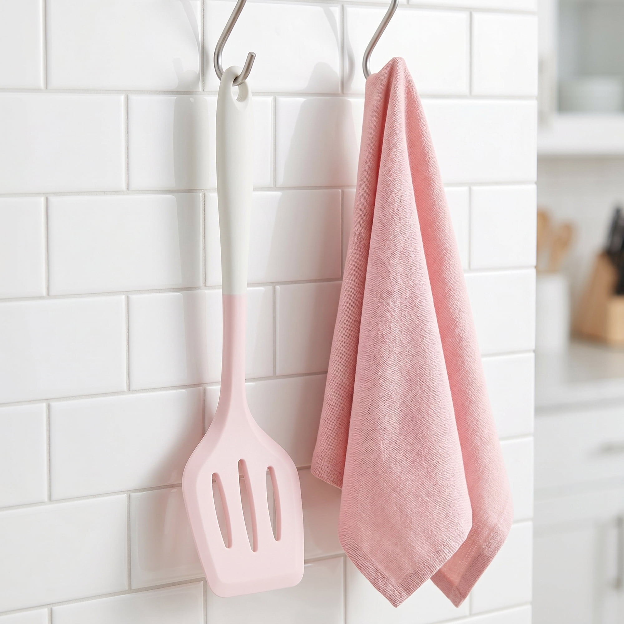 Unique Bargains Kitchen Utensils Heat-Resistant Safe Spatula for Frying Pink 12x3.1 inch