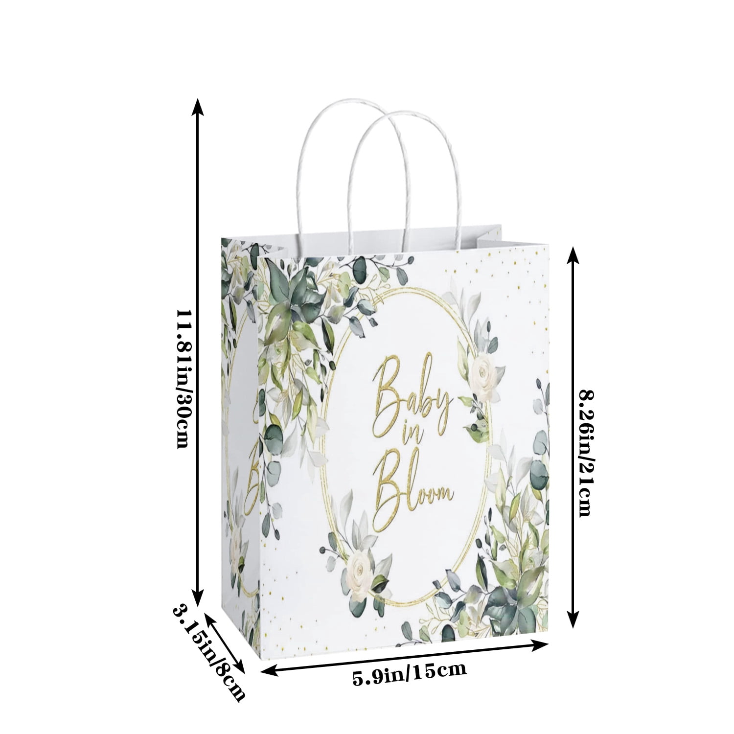 YAHAFEPY 20Pcs Baby In Bloom Baby Shower Party Favor Bags Floral Style