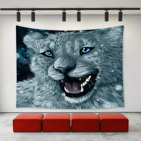 CADecor Snow Leopard Tapestry, Wildlife Animal Big cats Snow Leopards Painting Art Wall Tapestry Home Decoration Wall Decor for Bedroom Living Room College Dorm 40x60