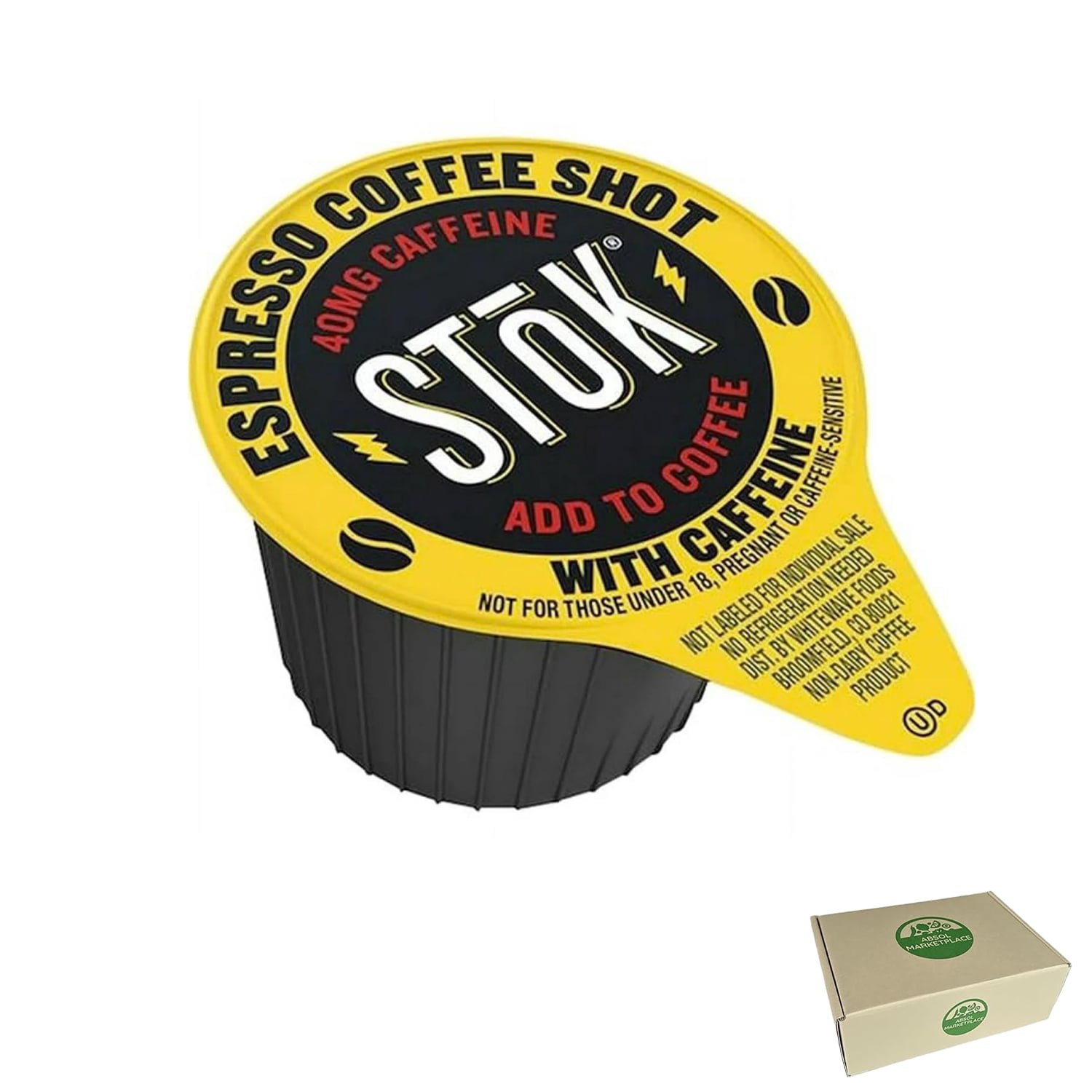 Stok Cold Brew Espresso Coffee Shot Single Serve Cups, Unsweetened, 0.43 Fl Oz (13 ml) l Pack of 50