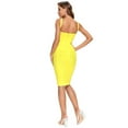 thumbnail image 3 of BEAUKEY Women's Bandage Dresses Sexy Lady Club Wear Spaghetti Strap Knee Length Runway Bodycon Yellow, 3 of 7