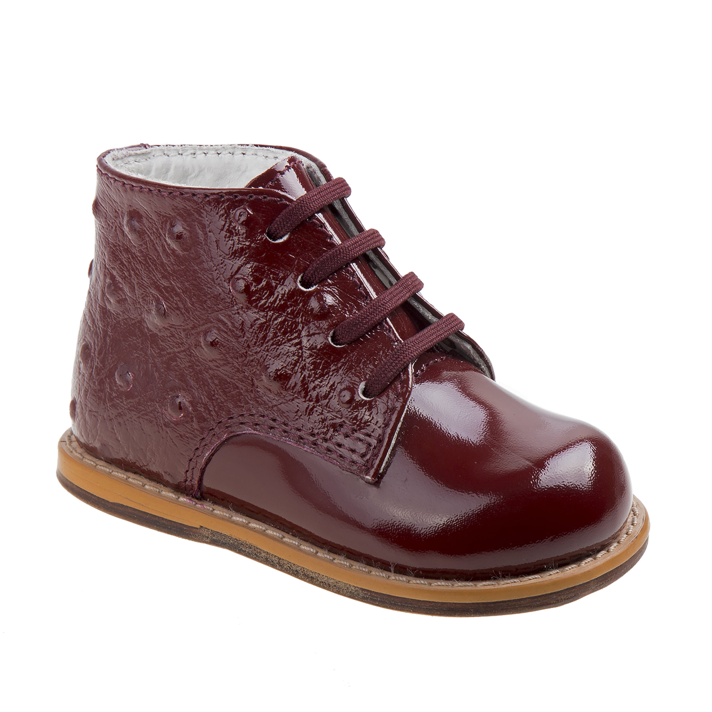 Josmo 2-8 Patent Ostrich Walking Shoes Burgundy Patent Ostrich, 2 