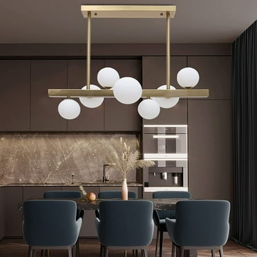 FETCOI Modern Pendant Light 7-Light Glass Globe Adjustable Chandelier Light Ceiling Light Fixture