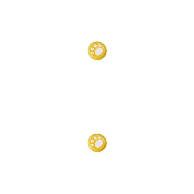 Injueey Stick Caps cóncavo cómodo antideslizante Cat Paw Shape Reemplazo perfecto Thumbstick Cover para doméstico blanco sobre amarillo blanco sobre amarillo 2piezas