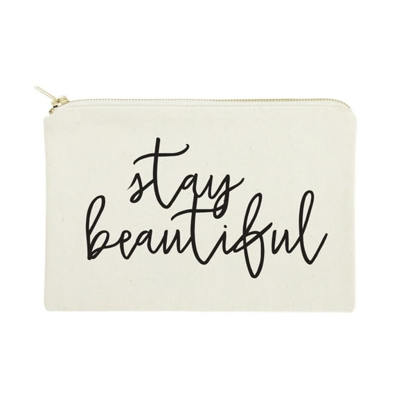 Stay Beautiful Cotton Canvas Cosmetic Bag