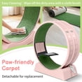 thumbnail image 2 of Ktaxon Cat Exercise Wheel 31in w/Green Mat & Free Teaser Wand, Safe PP Treadmill for Cats, Pink, 2 of 12