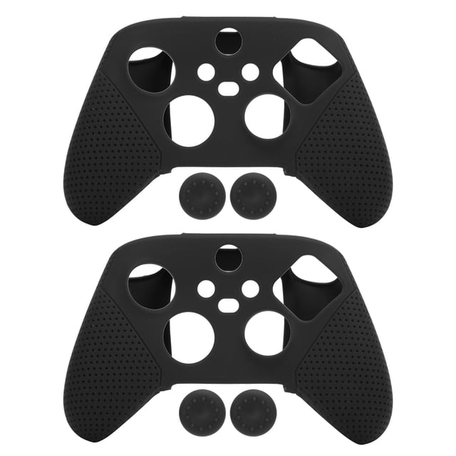 DEWIN 2pcs Antiskid Silicone Game Console Protection Gamepad Handle Grip for Xbox Series S X(Black )