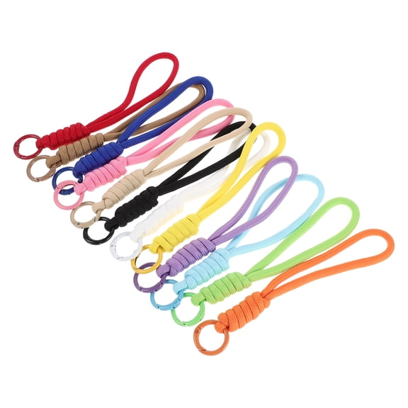 LOLIPPYY 12-Pack Colorful Boho Woven Lanyard Straps - Wristlet Keychains for Phones, Keys, Cards, and Everyday Accessories