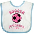 thumbnail image 3 of Inktastic Soccer Princess Girls Baby Bib, 3 of 4