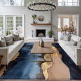thumbnail image 3 of 6'x9' Area Rugs, Navy Blue Brown Indoor Outdoor Area Rug for Living Room Bedroom, Modern Artwork Vintage Abstract Washable Bathroom Rugs Kitchen Floor Carpet Mats Home Decor Aesthetic, 3 of 8