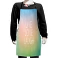thumbnail image 1 of Live Laugh Love Kids Apron, Motivational Slogan Promoting a Healthy Outlook on Life Colorful Design, Boys Girls Apron Bib with Adjustable Ties for Cooking Baking Painting, Multicolor, by Ambesonne, 1 of 2