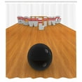 thumbnail image 3 of Ambesonne Bowling Party Shower Curtain, Alley Skittles, 69"Wx75"L, Pale Brown Black White, 3 of 3