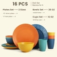 thumbnail image 2 of Homienly Dish Set Wheat Straw Dinnerware Sets Unbreakable Reusable Dinnerware Set 16 PCS Cups Plates and Bowls Sets, Microwave and Dishwasher Safe Dishes for Camping, Outdoor - Colorful, 2 of 8