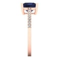 thumbnail image 3 of 1.62 ct Princess Cut Simulated Blue Sapphire Solitaire with Simulated Diamond Accents 14K Rose Gold Womens Engagement Ring, 3 of 5